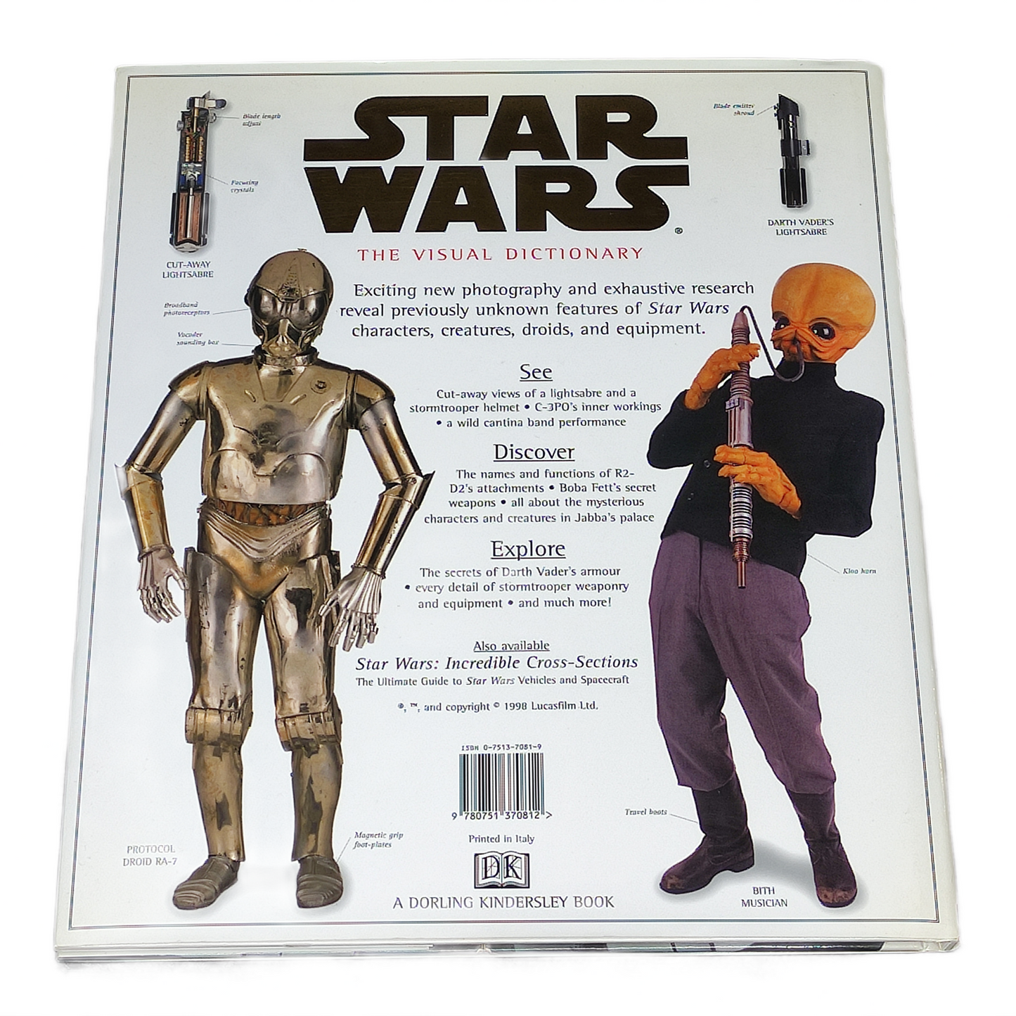 Book cover of 'Star Wars: The Visual Dictionary' featuring C-3PO and R2-D2.