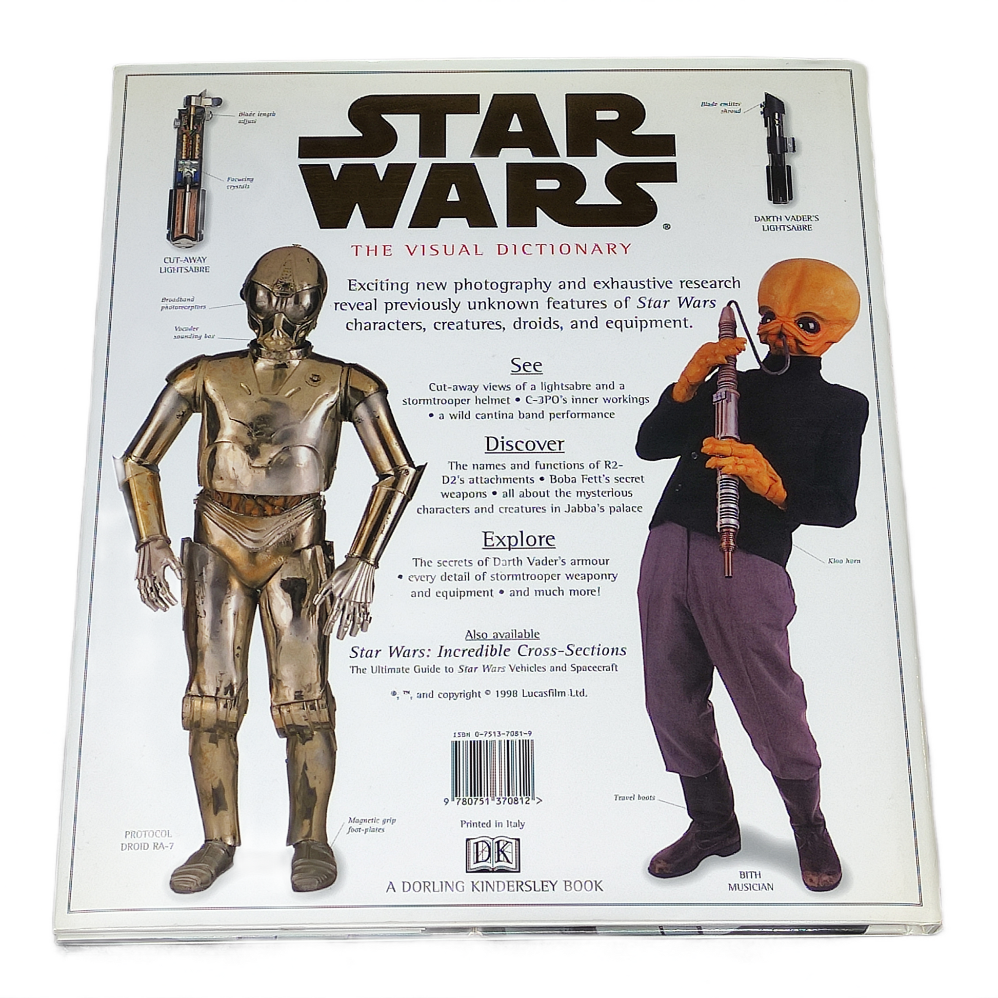 Book cover of 'Star Wars: The Visual Dictionary' featuring C-3PO and R2-D2.