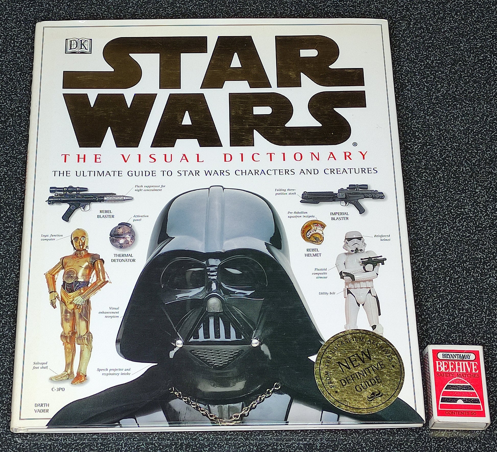 Star Wars book titled 'The Visual Dictionary' on a dark textured surface