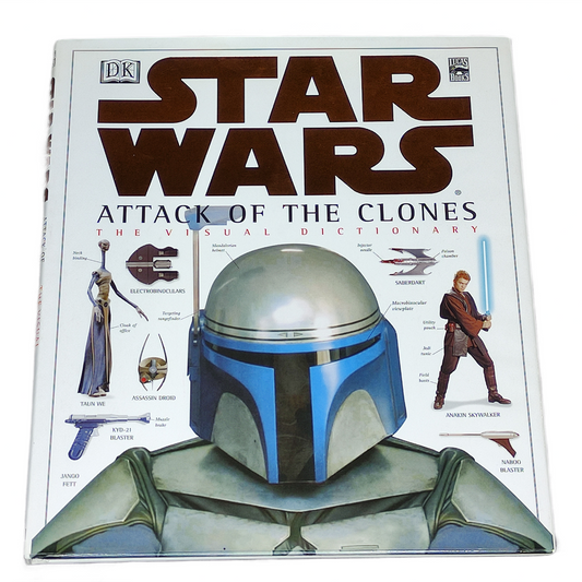 Book titled 'Star Wars: Attack of the Clones' with a character on the cover