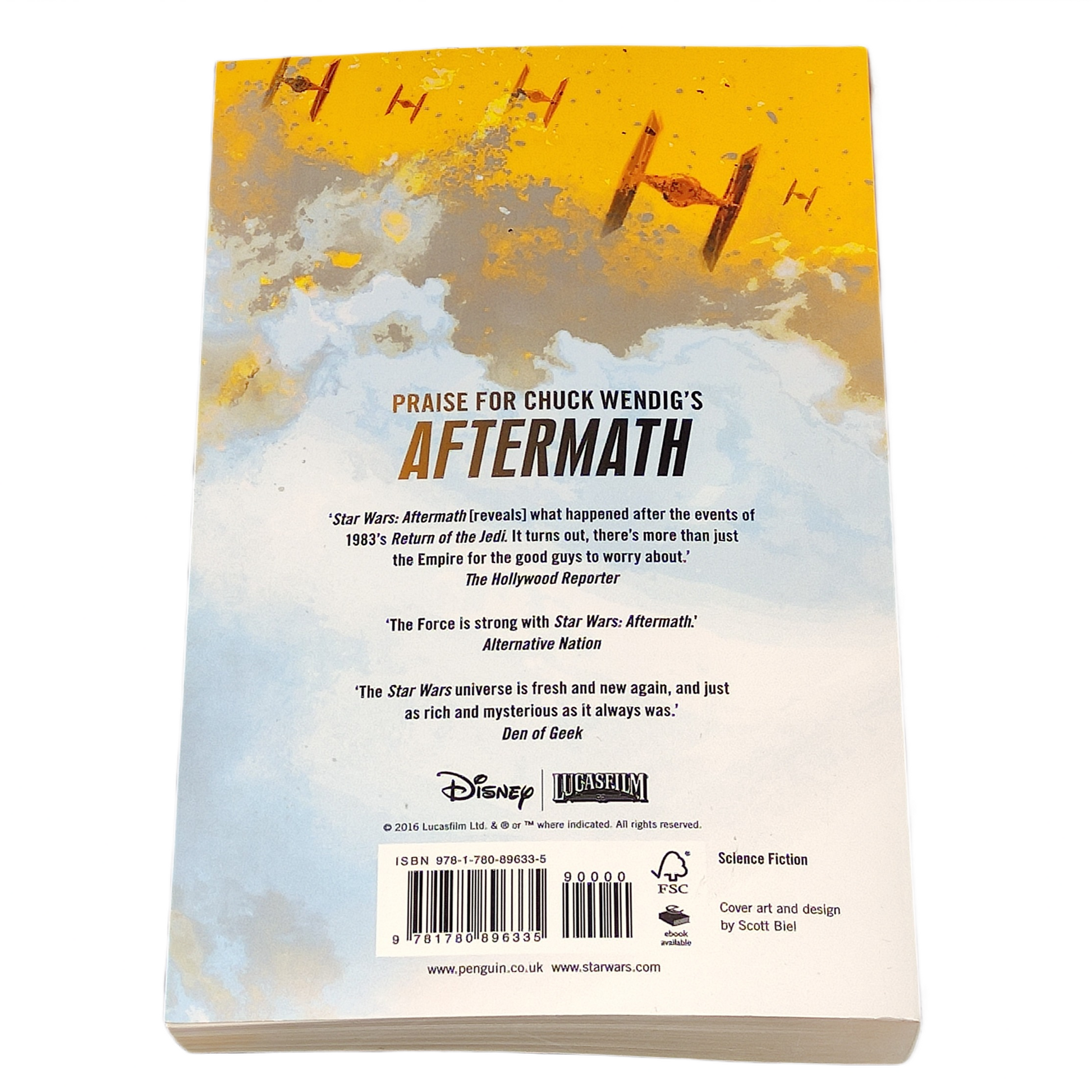 Book titled 'Aftermath: Life Debt' by Chuck Wendig with a Star Wars logo on the cover.