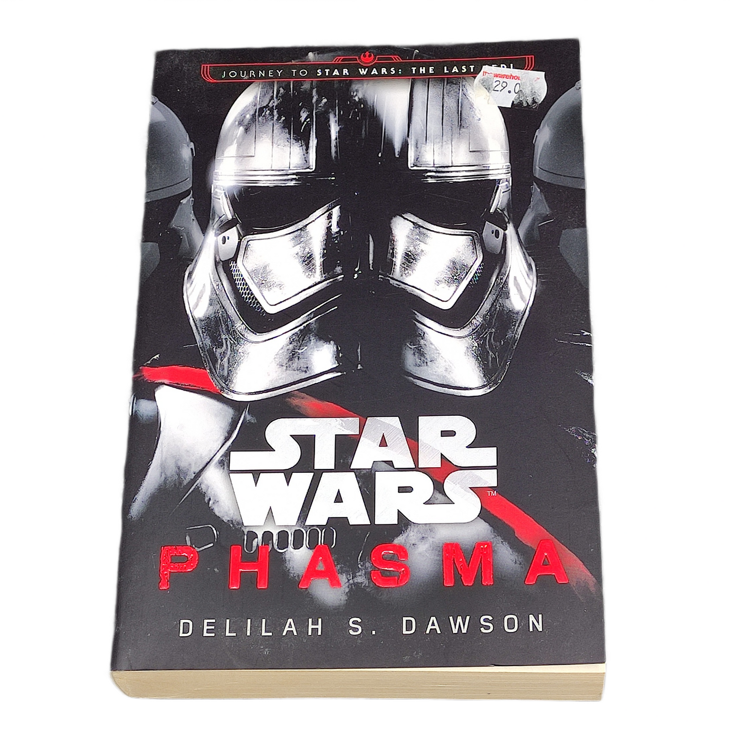 Book cover of 'Star Wars: Phasma' by Delilah S. Dawson with a helmet design on a black background.