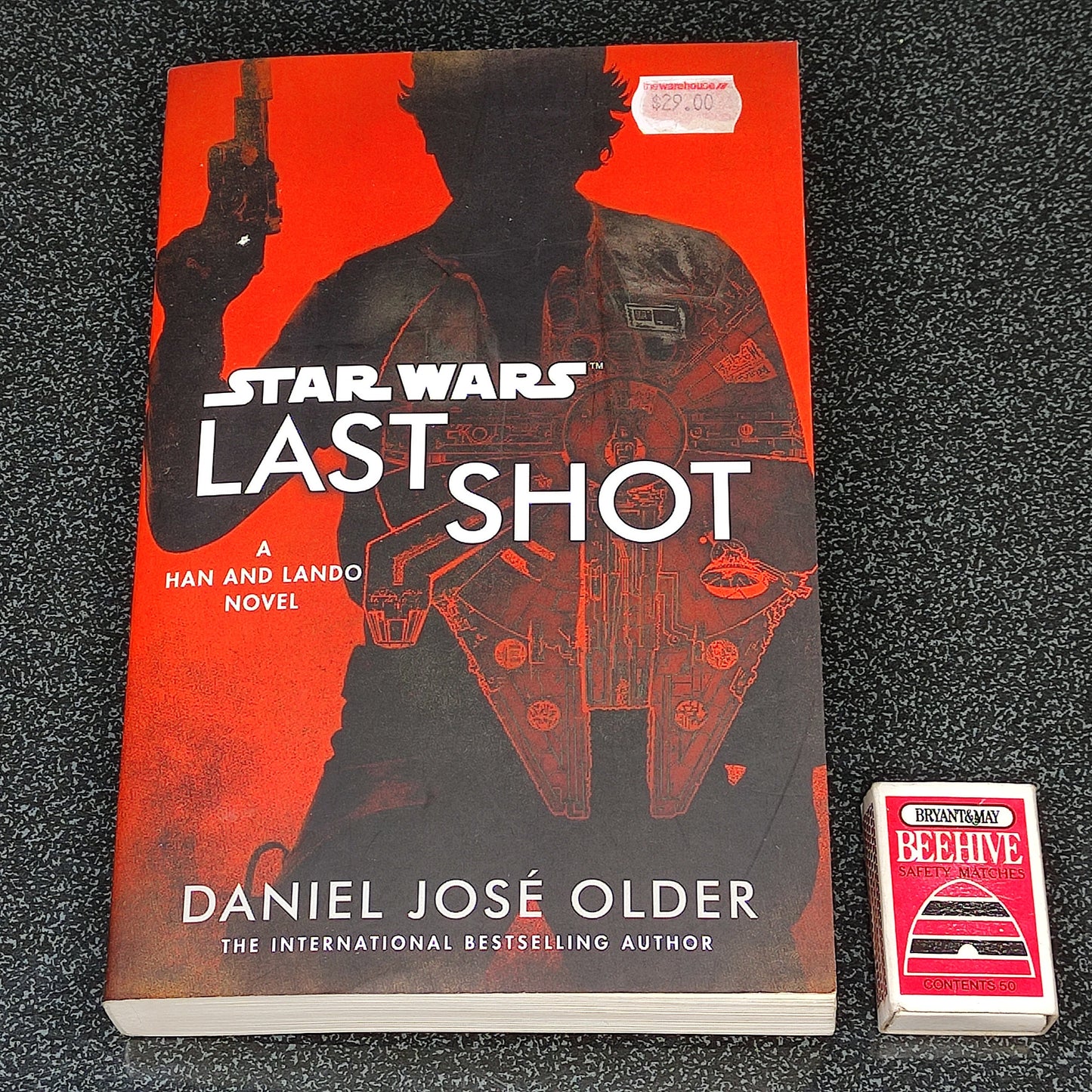 Book titled 'Star Wars: Last Shot' by Daniel José Older on a textured surface