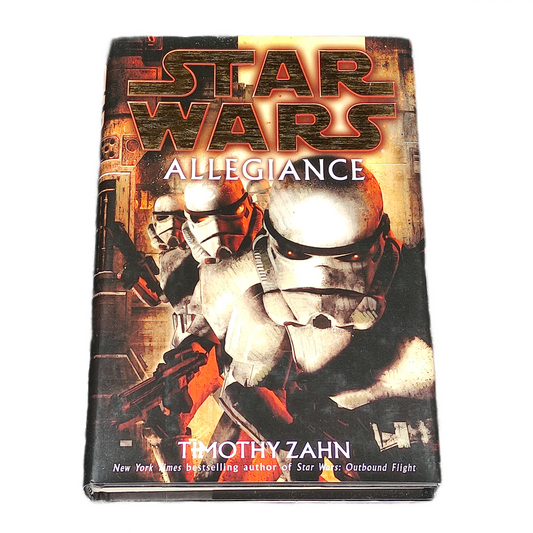 Book cover of 'Allegiance' by Timothy Zahn featuring stormtroopers.