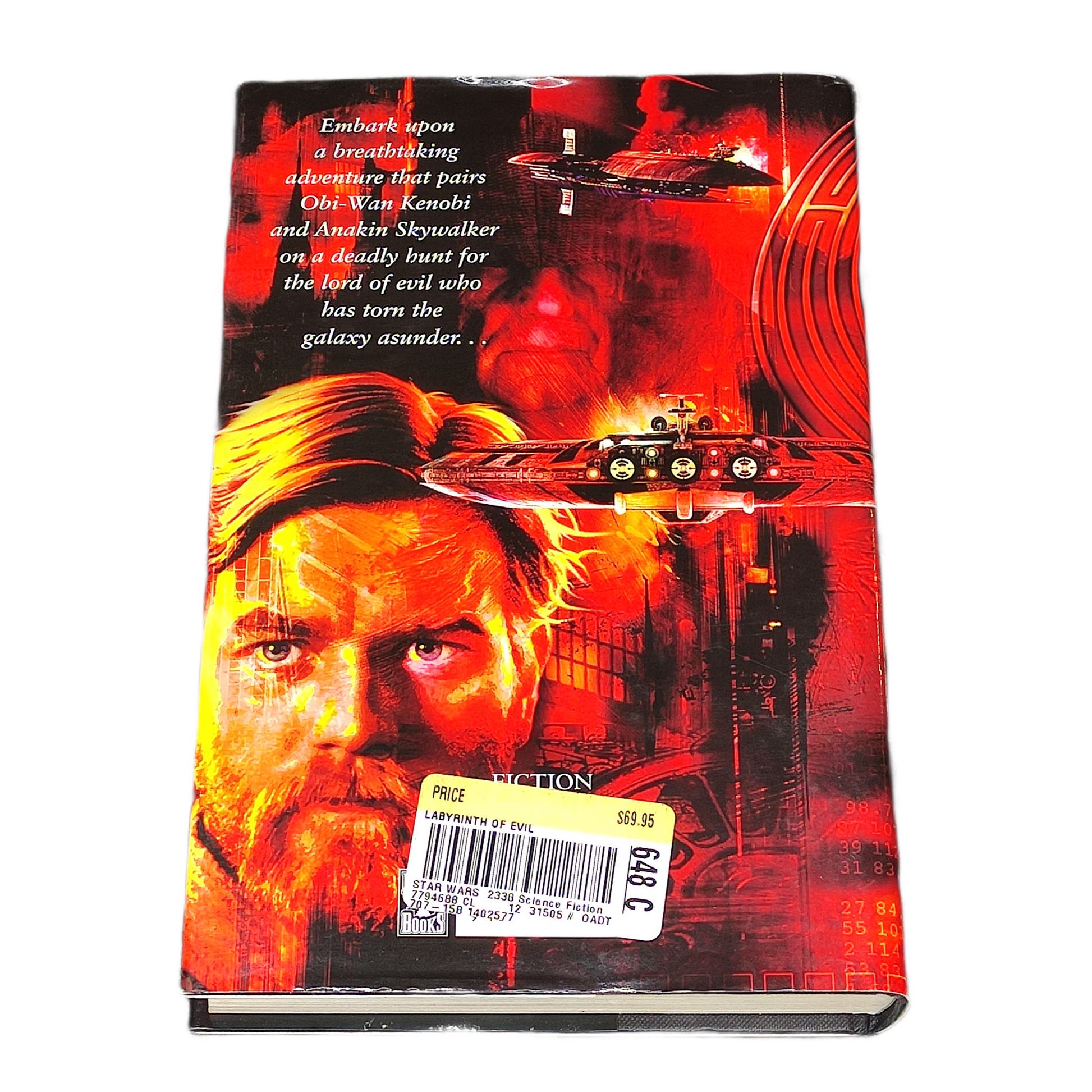 Book titled 'Labyrinth of Evil' by James Luceno with a Star Wars cover design.