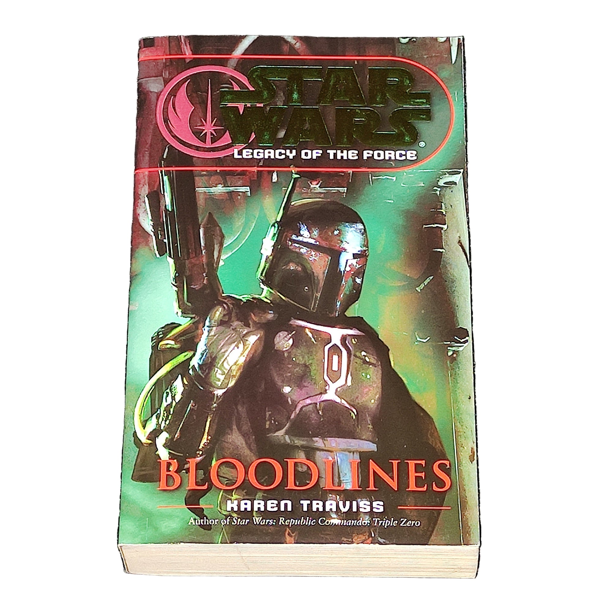 Book cover of 'Bloodlines' by Karen Traviss on a white surface