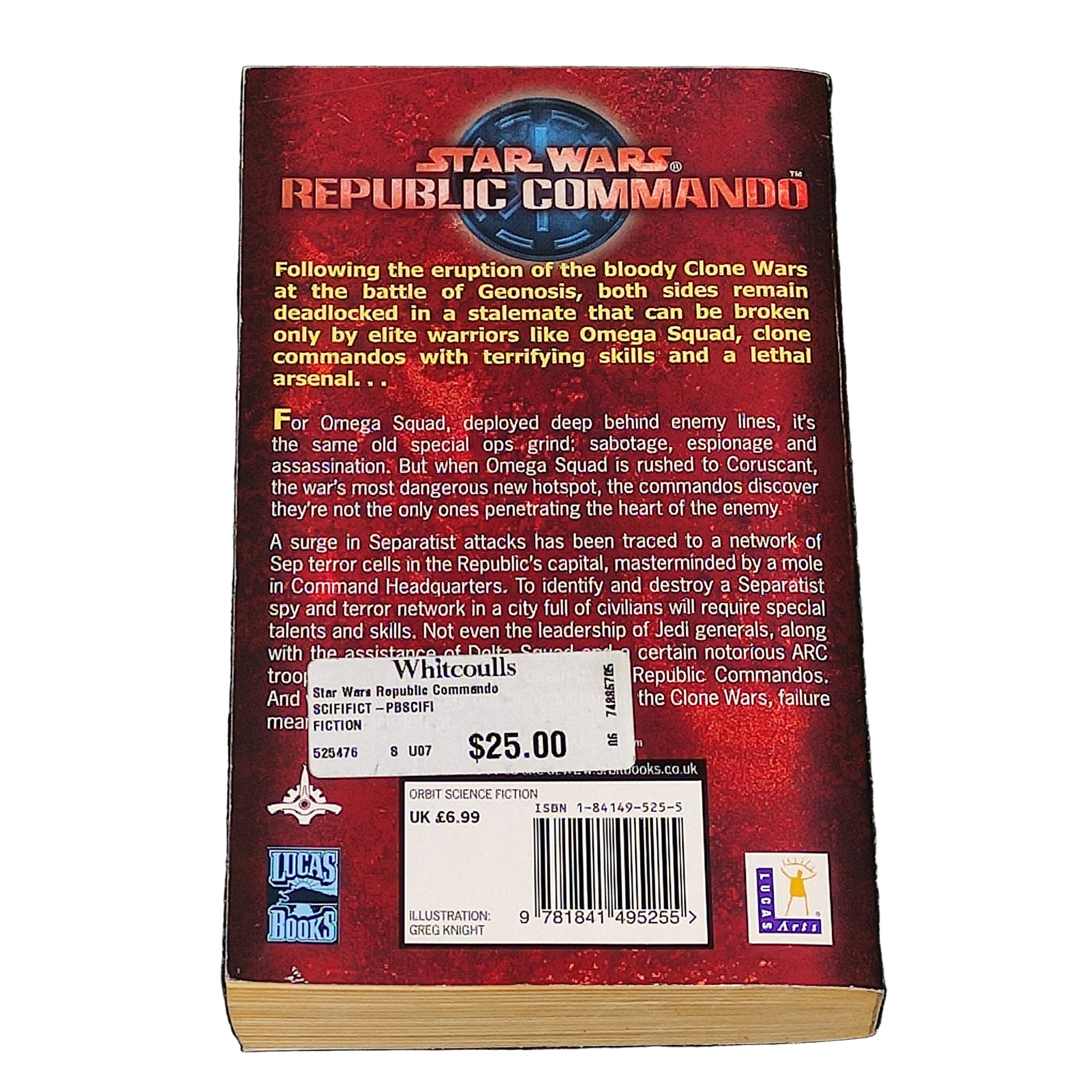 Book titled 'Star Wars: Republic Commando Triple Zero' by Karen Traviss on a white background