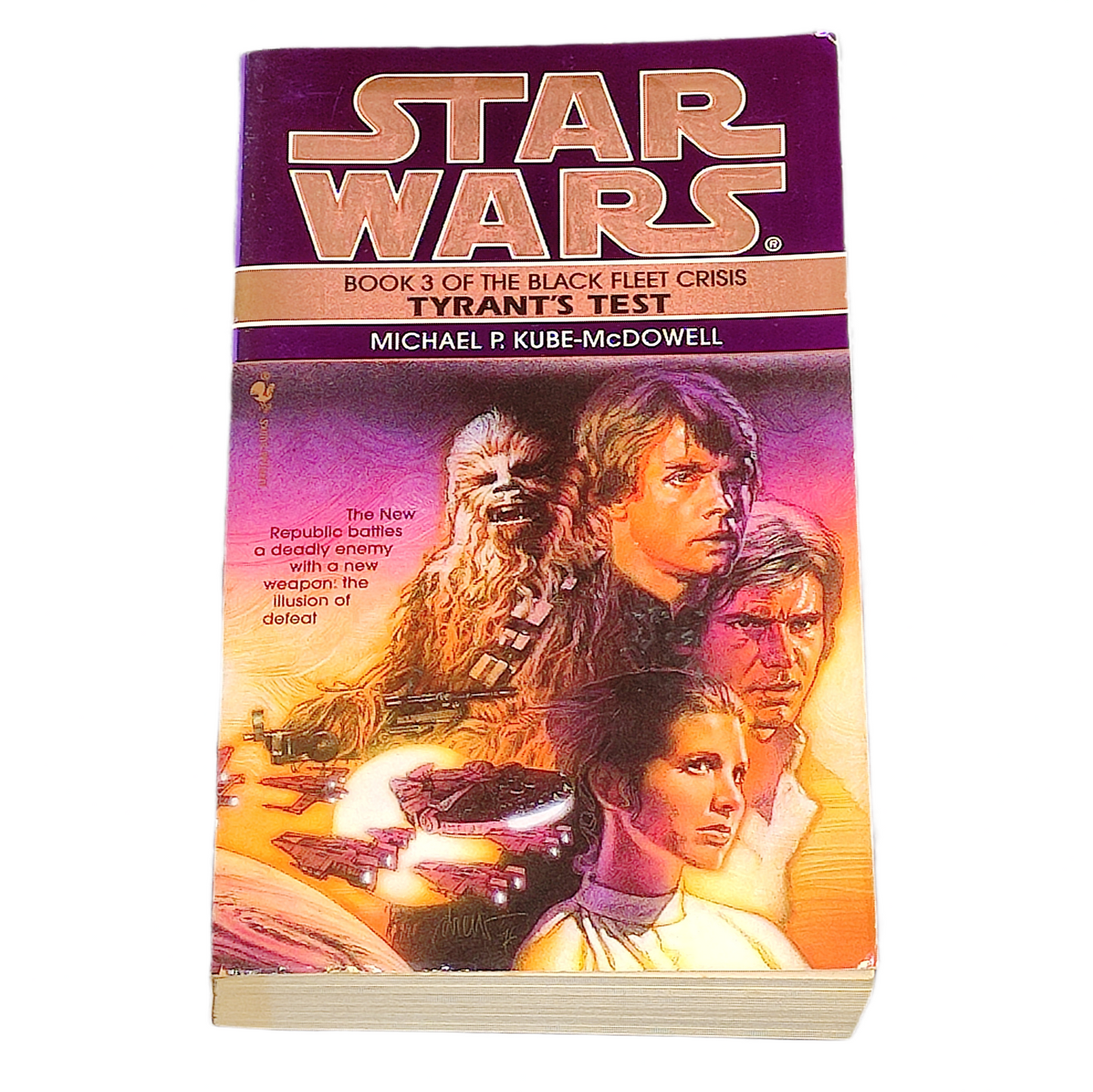 Book cover of 'Star Wars' with characters on a purple and orange background
