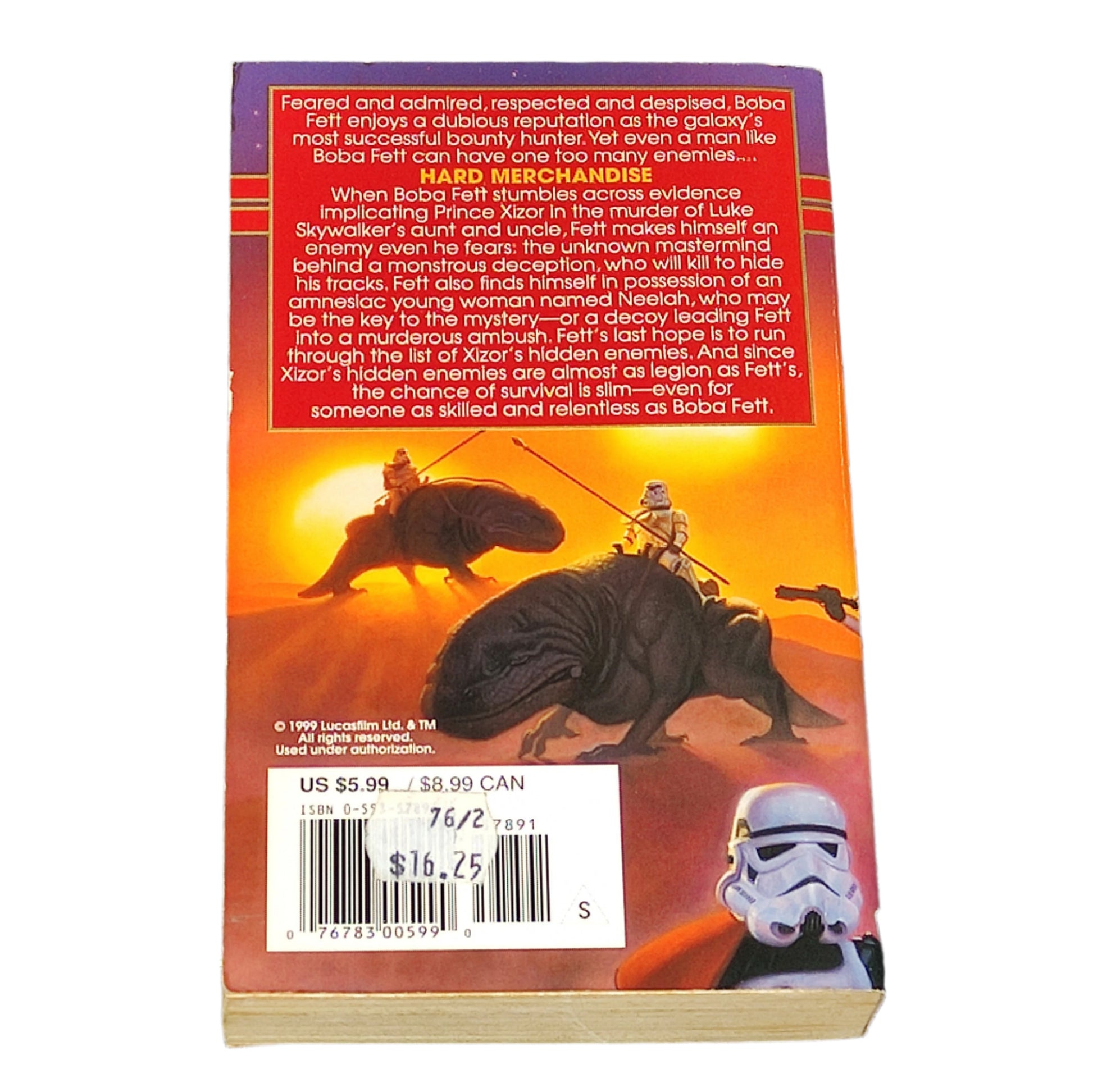 Book cover of 'Star Wars: Hard Merchandise' with characters from the franchise on a purple background