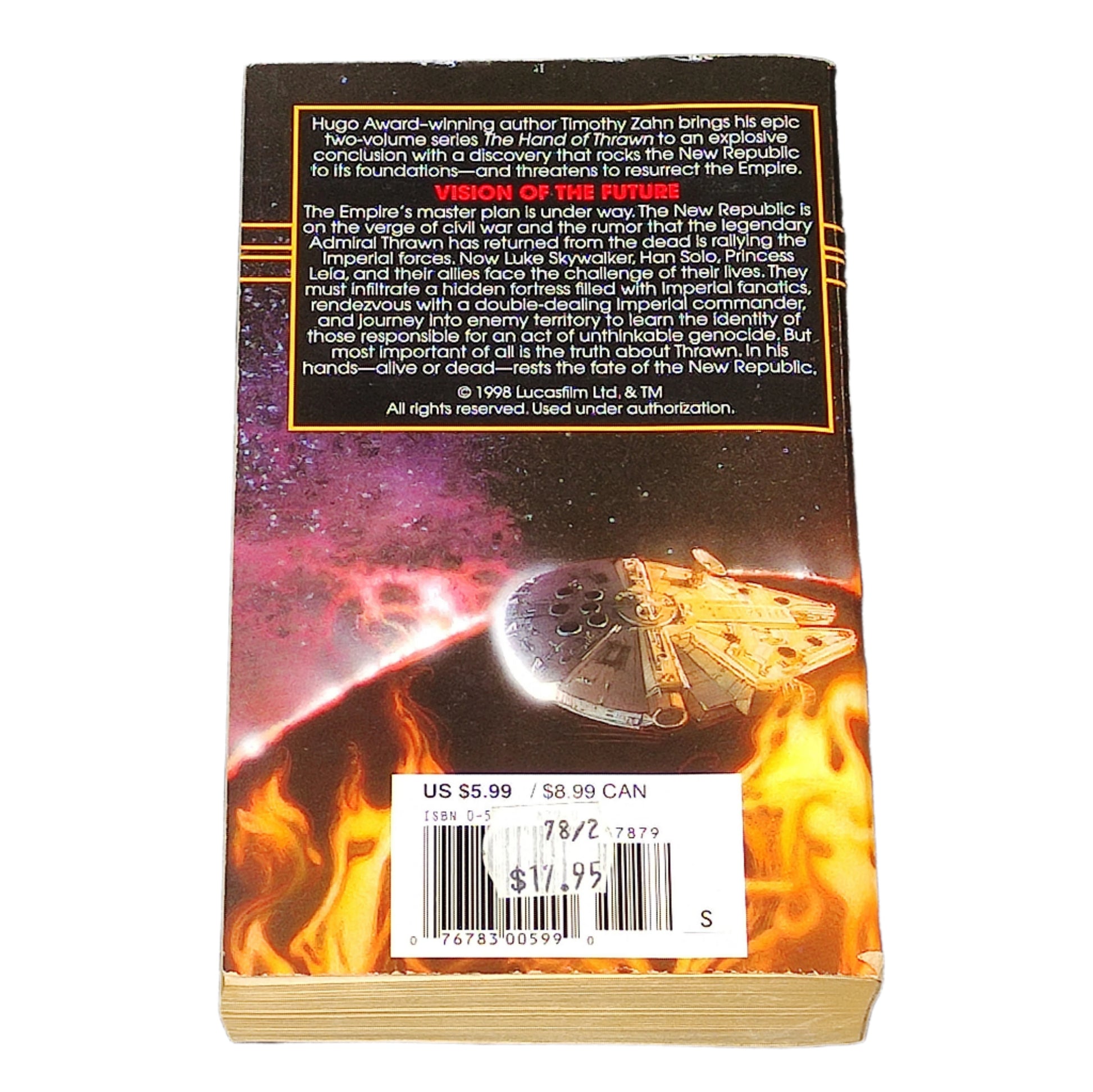 Book titled 'Star Wars: Vision of the Future' by Timothy Zahn on a white background