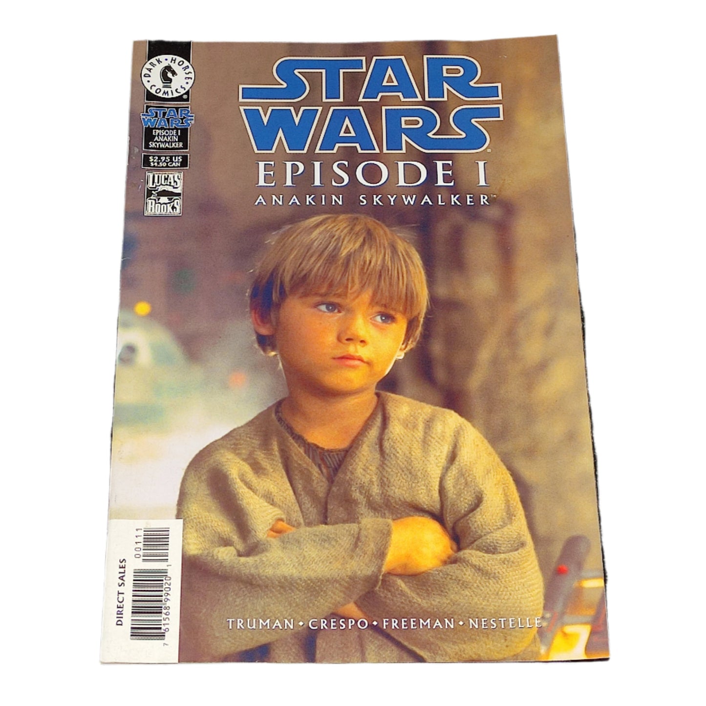 Comic book cover of 'Star Wars Episode I: Anakin Skywalker' on a textured black background