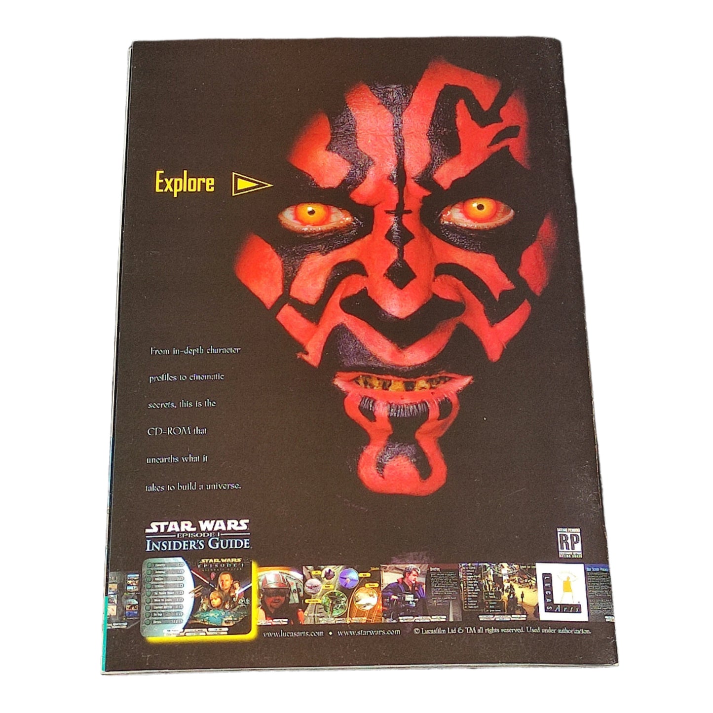 Star Wars insiders guide with Darth Maul design on a textured surface