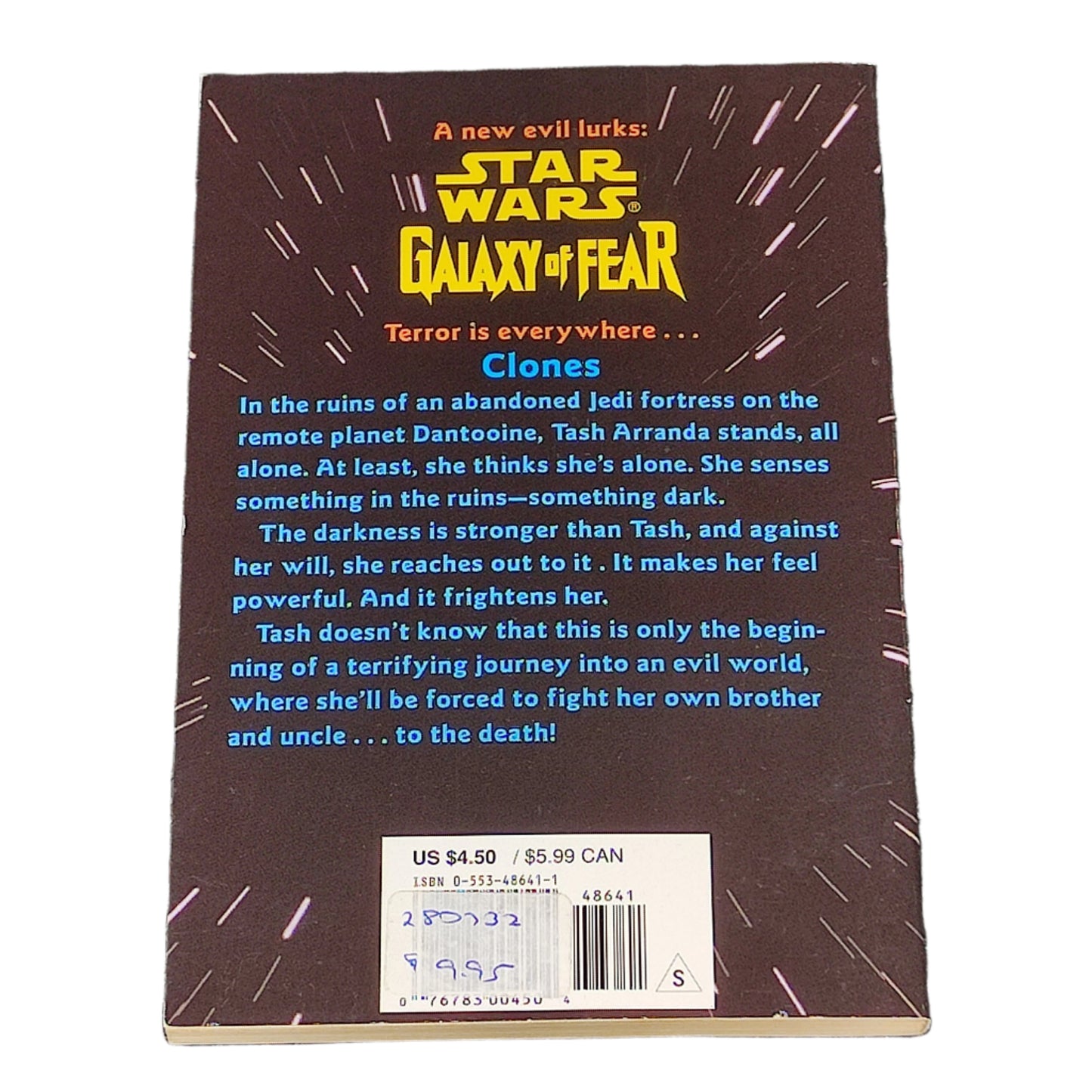 Book cover of 'Star Wars: Galaxy of Fear' on a textured gray background
