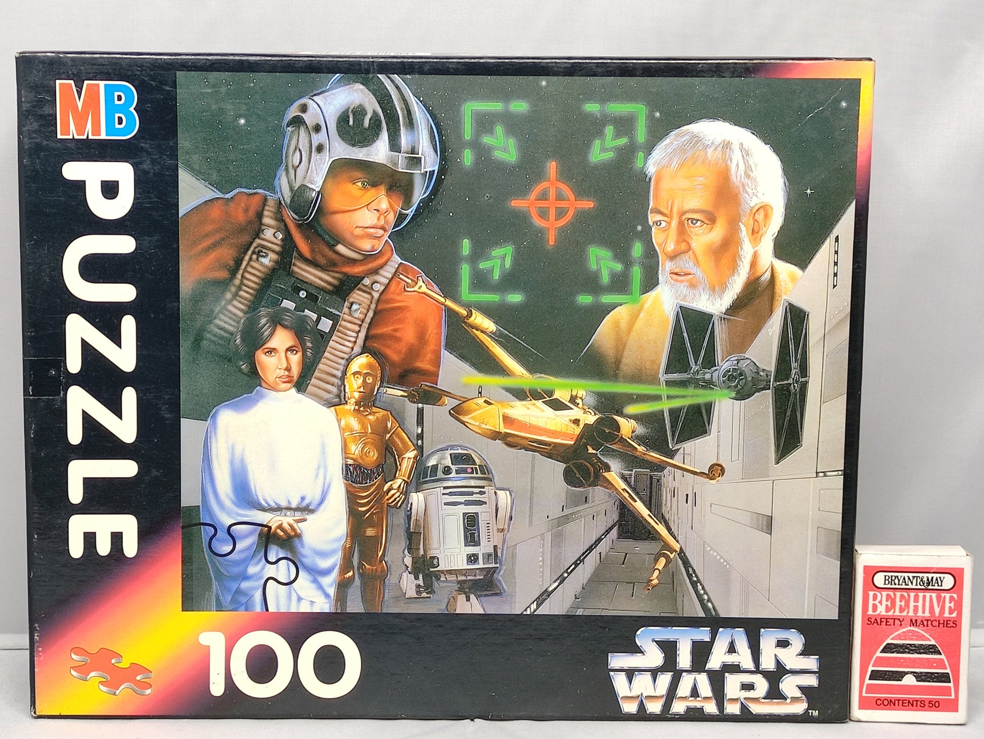 Star Wars puzzle box with characters and MB branding on a white background
