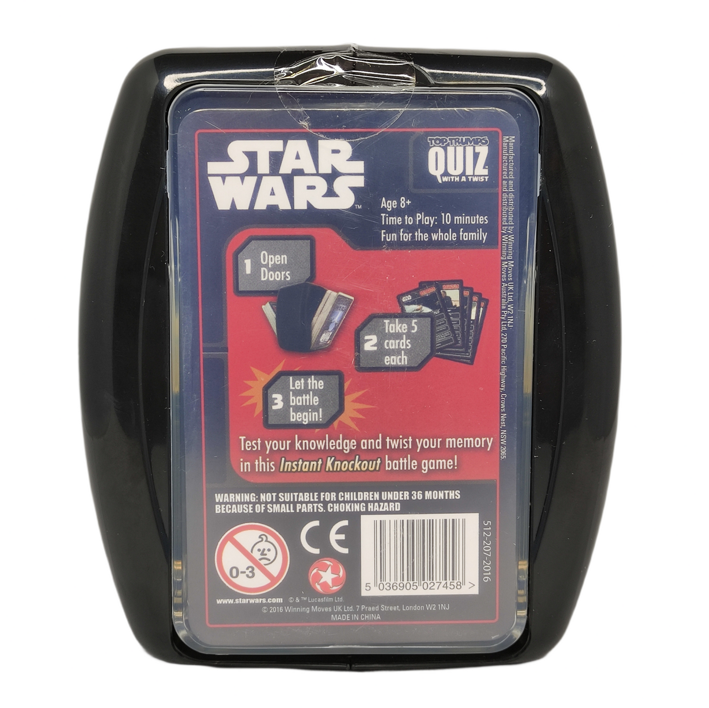 Star Wars Top Trumps Quiz game packaging on a white background