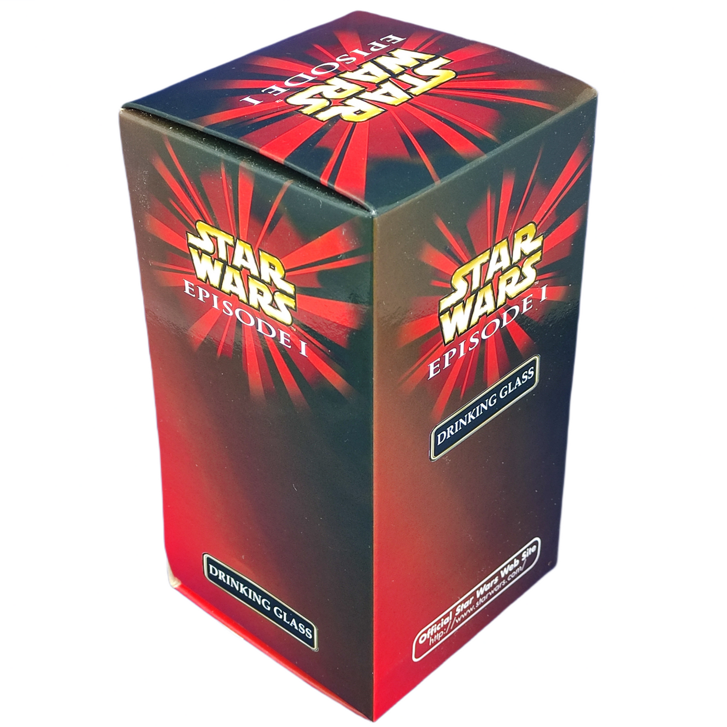 Star Wars Episode 1 drinking glass packaging on a white background
