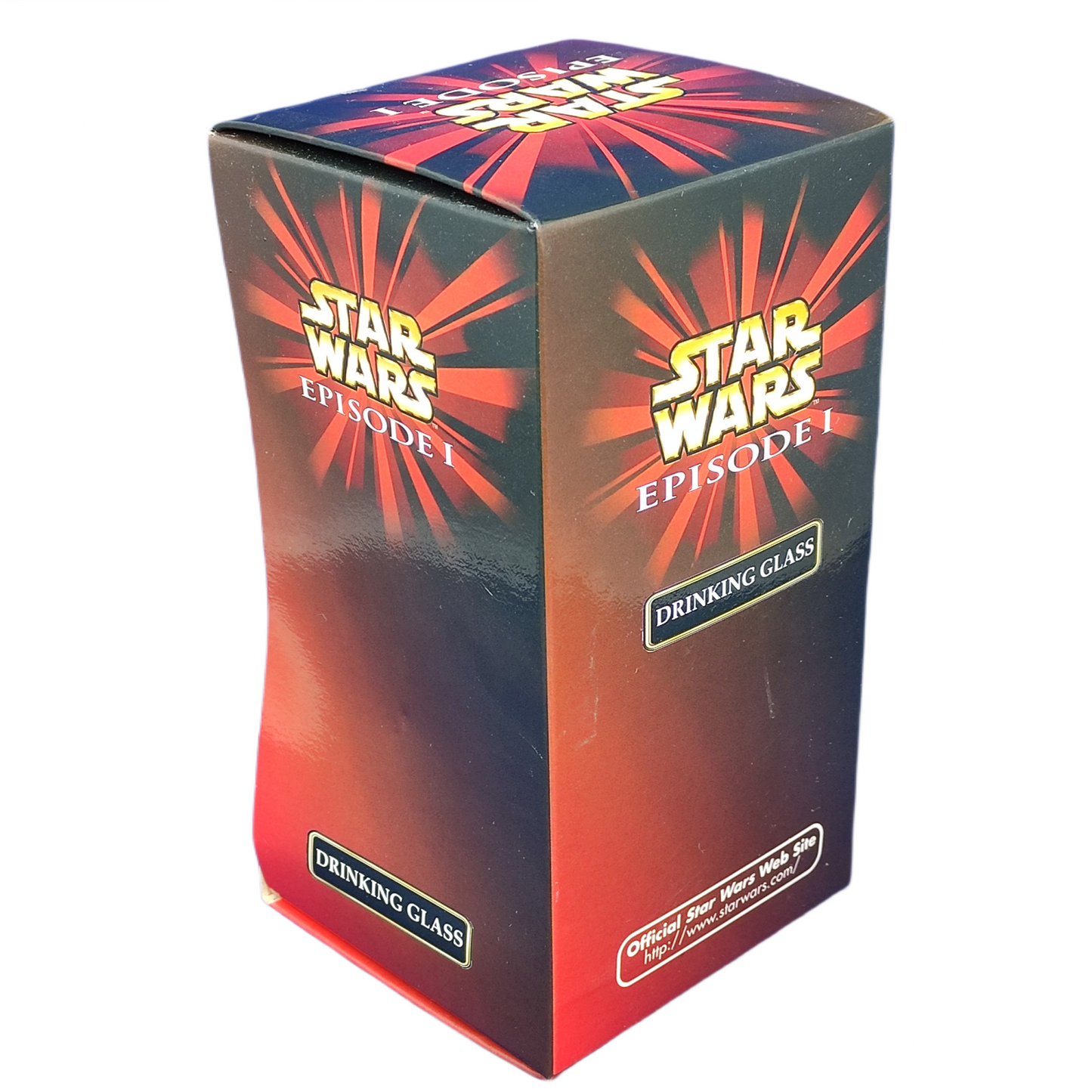Star Wars Episode I drinking glass in packaging on a white background