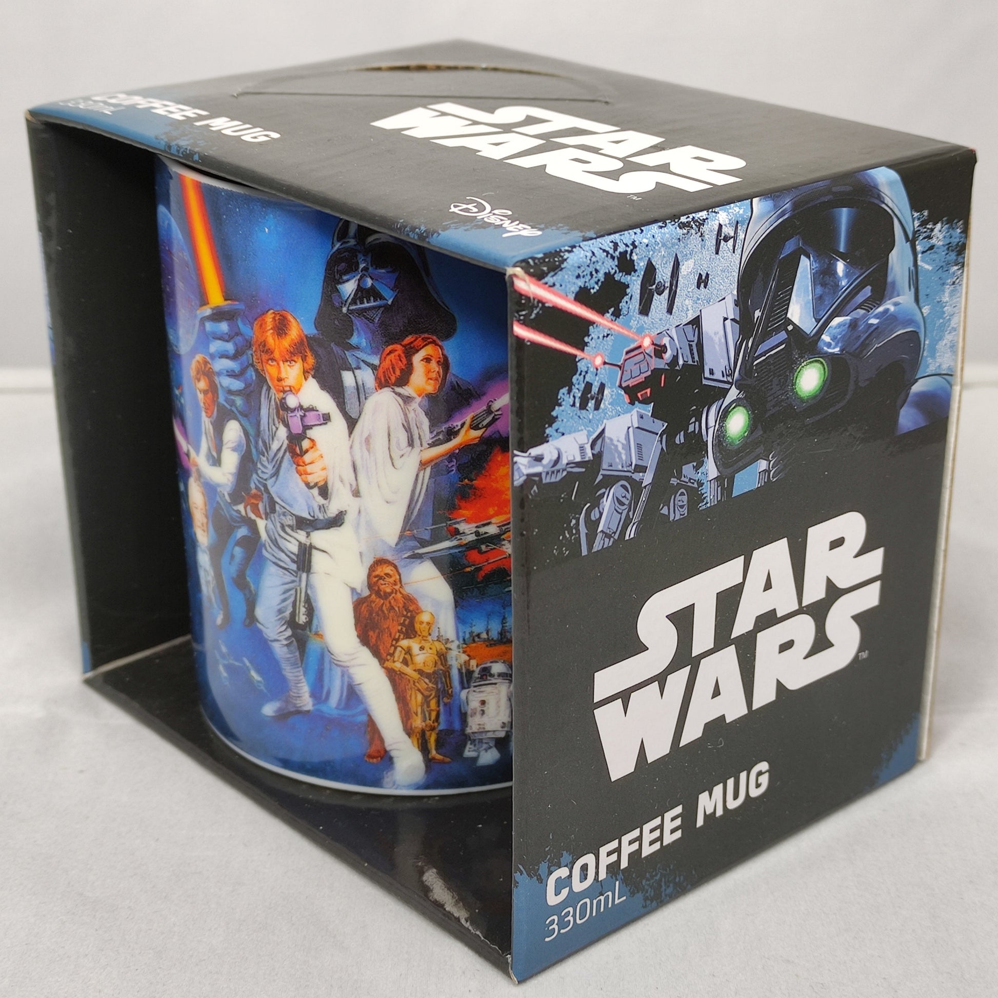 Star Wars coffee mug in packaging on a white background
