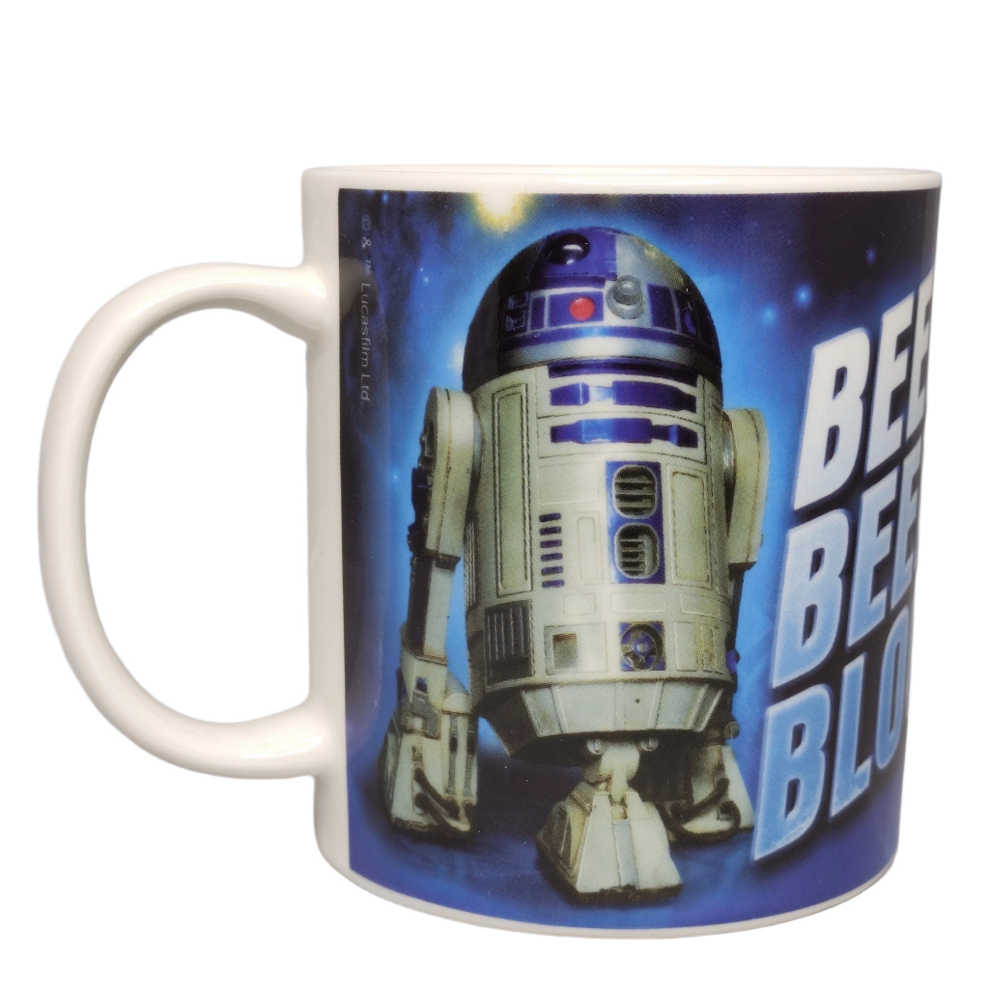 Star Wars musical mug with R2-D2 design on a white background