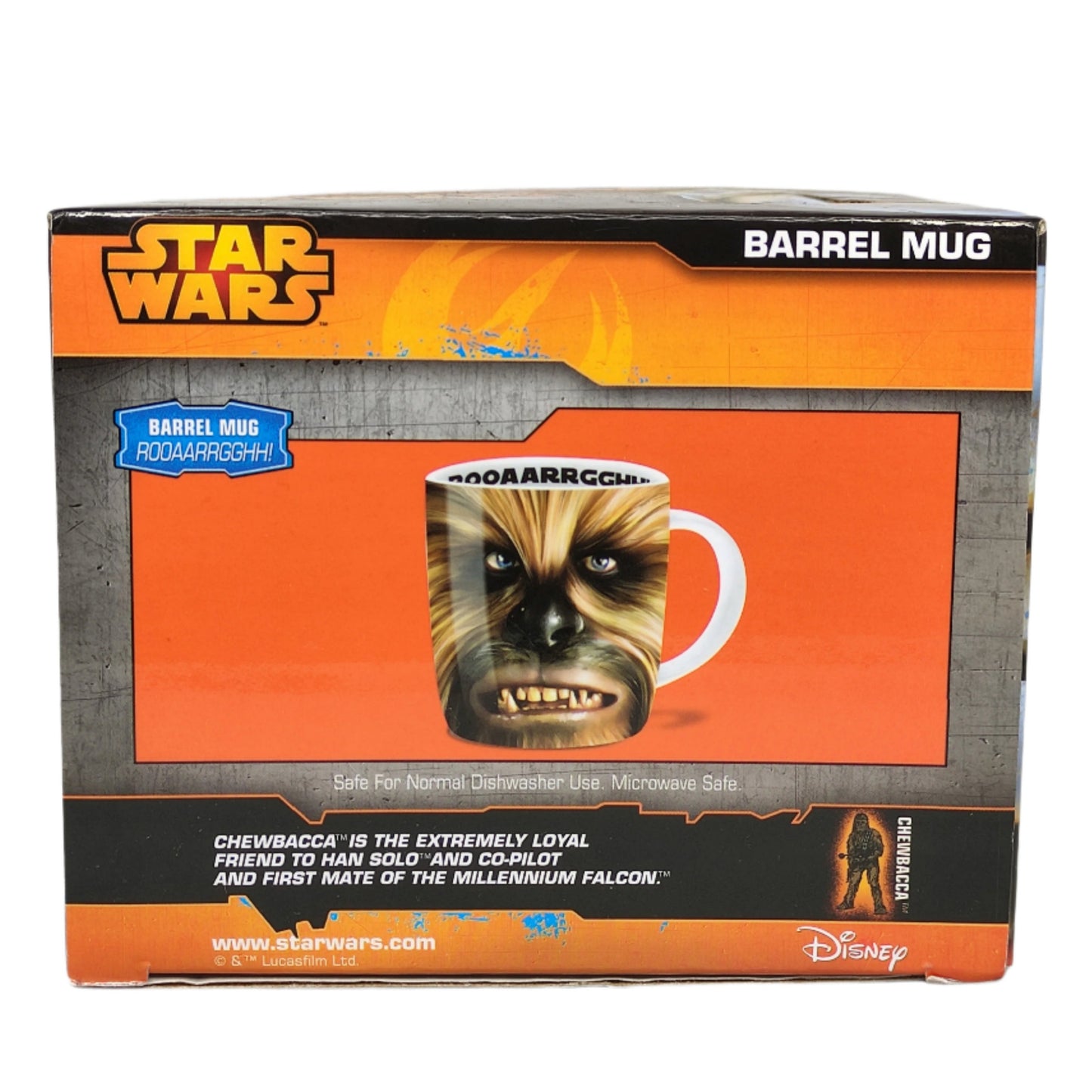 Star Wars Chewbacca mug packaging on a gray background