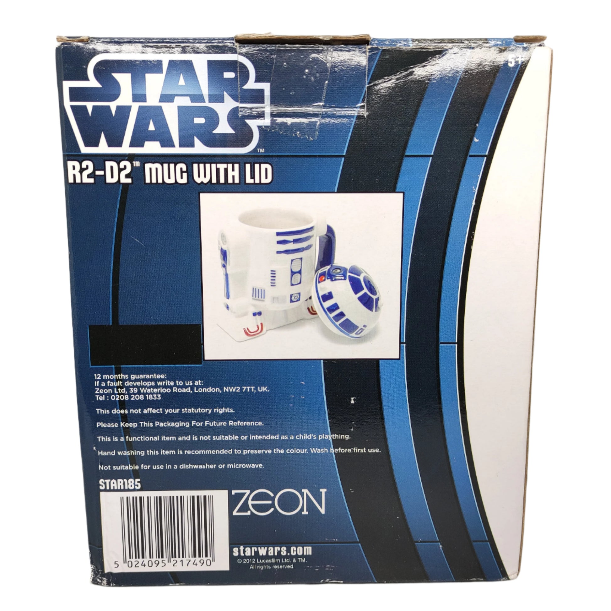 Star Wars R2-D2 mug packaging with branding and product image on a white background