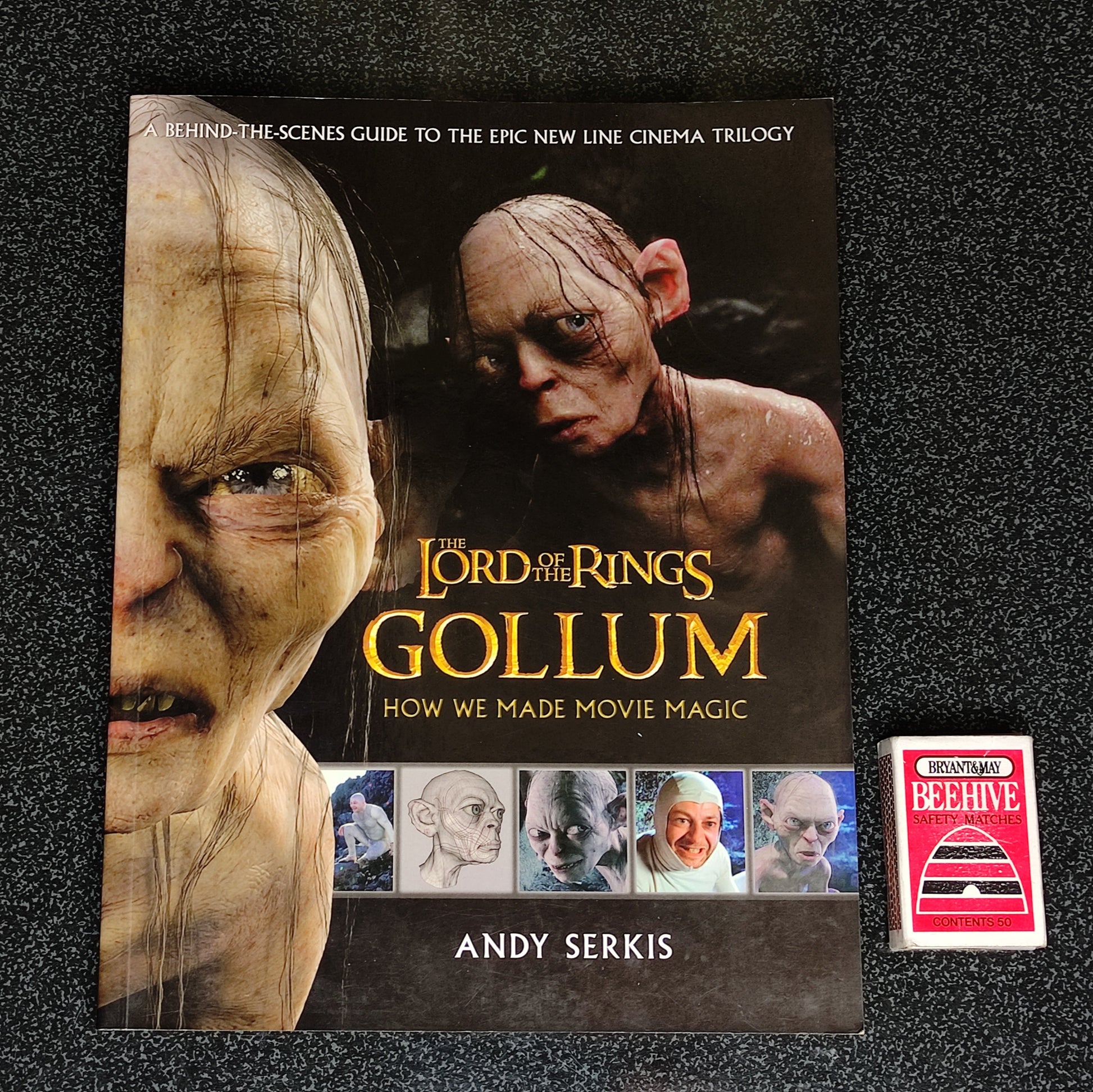 Book titled 'Gollum: How We Made Movie Magic' by Andy Serkis.