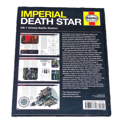 Back cover of a book titled 'Imperial Death Star' by Haynes on a white background