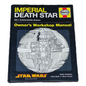 Book titled 'Imperial Death Star Owner's Workshop Manual' by Haynes, featuring a diagram of the Death Star on the cover.