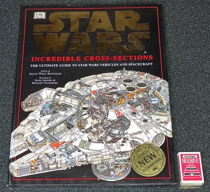 Star Wars book titled 'Incredible Cross-Sections' on a dark textured surface