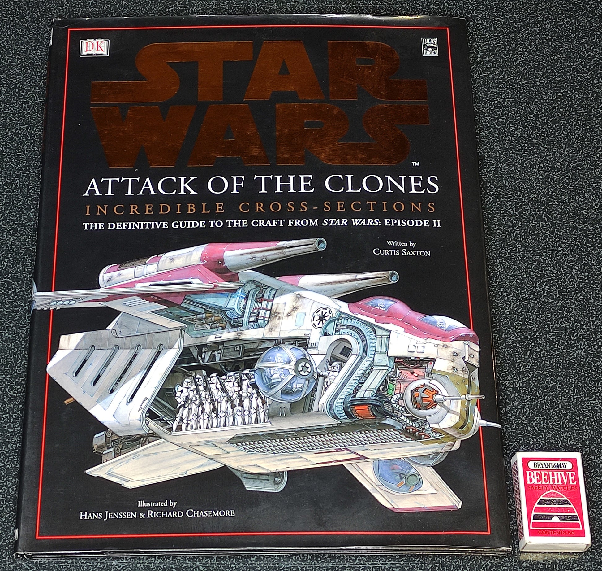 Star Wars book titled 'Attack of the Clones' on a textured surface