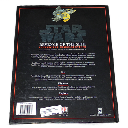 Back cover of a 'Star Wars' book with text and branding.