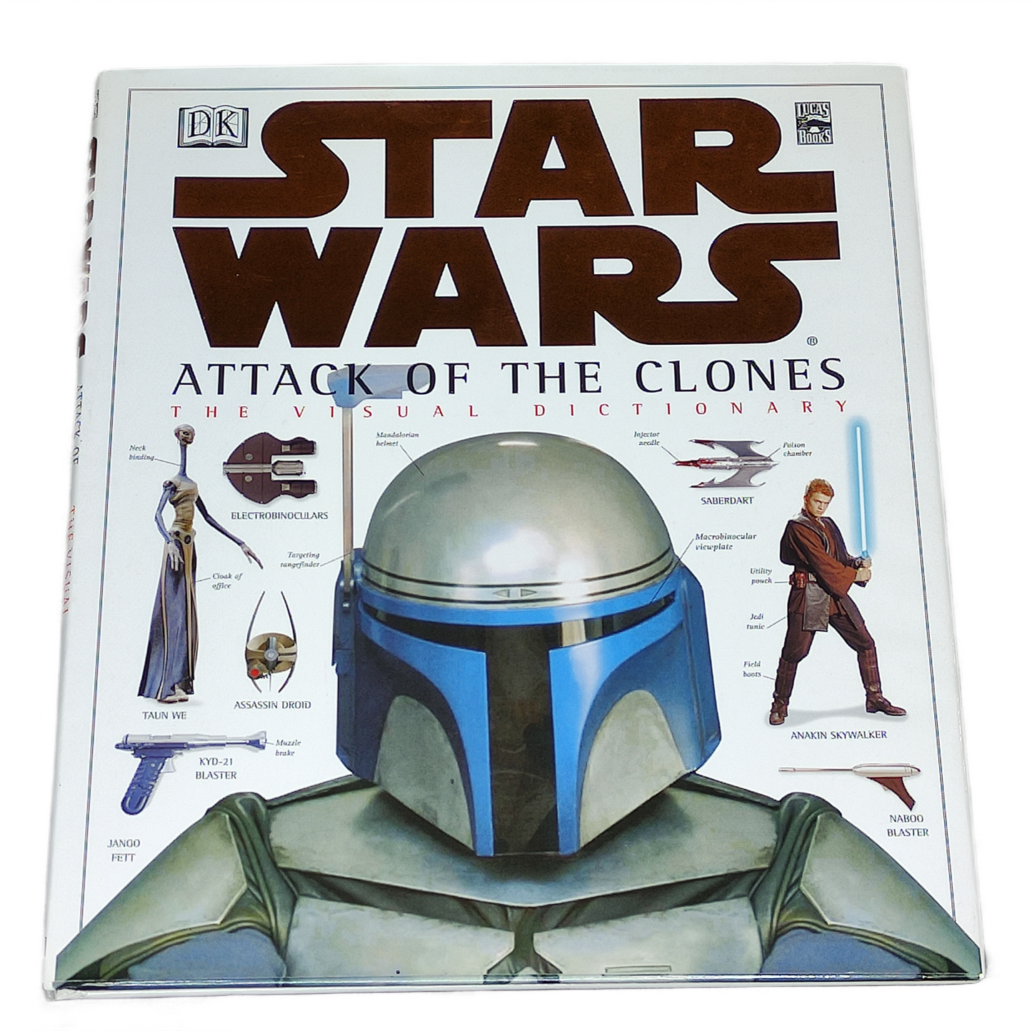 Book titled 'Star Wars: Attack of the Clones' with a character on the cover