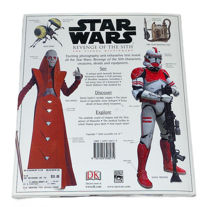 Star Wars action figure book with character illustrations on a white background