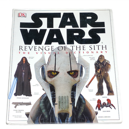Star Wars book titled 'Revenge of the Sith: The Visual Dictionary' on a white background