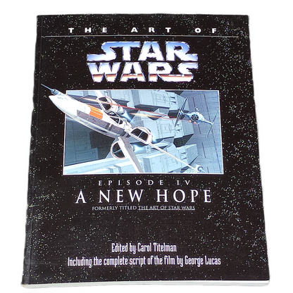 Book cover of 'The Art of Star Wars Episode IV: A New Hope' with a spaceship illustration on a black background.
