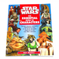 Book cover of 'Star Wars: The Essential Guide to Characters' with character illustrations on a white background.