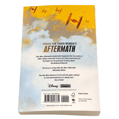 Book titled 'Aftermath: Life Debt' by Chuck Wendig with a Star Wars logo on the cover.