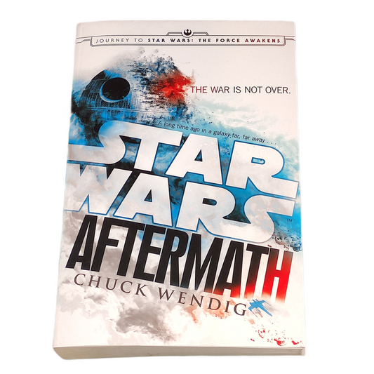 Book titled 'Star Wars: Aftermath' by Chuck Wendig on a white background
