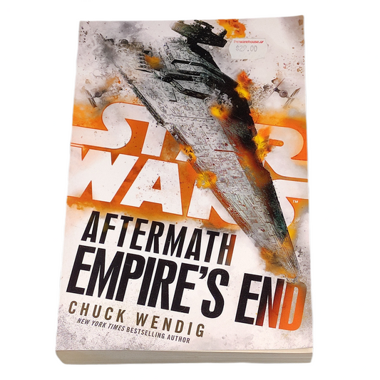 Book titled 'Aftermath: Empire's End' by Chuck Wendig with a stylized design on the cover.