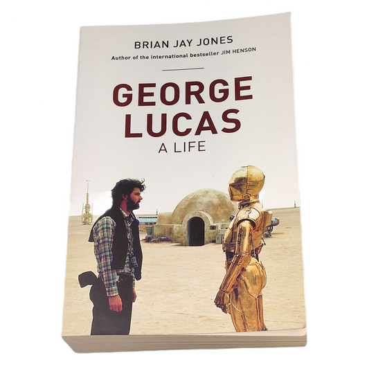 Book titled 'George Lucas: A Life' by Brian Jay Jones on a white background