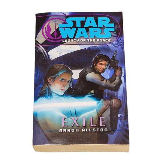 Book cover of 'Exile' from 'Star Wars: Legacy of the Force' series on a white background