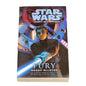 Book titled 'Star Wars: Legacy of the Force Fury' on a white surface