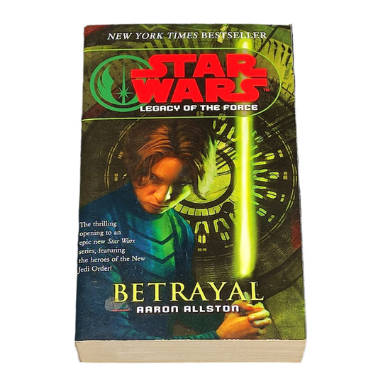 Book titled 'Betrayal' from 'Star Wars: Legacy of the Force' series on a white background