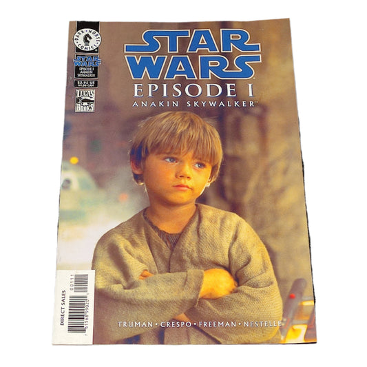 Comic book cover of 'Star Wars Episode I: Anakin Skywalker' on a textured black background