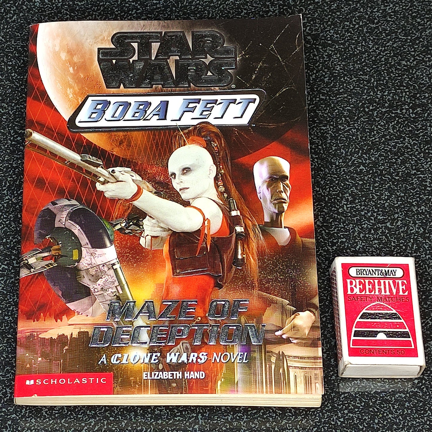 Star Wars Boba Fett novel on a textured surface