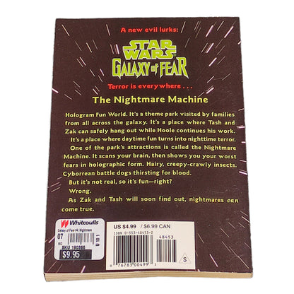 Back of a trading card with text and branding on a textured surface