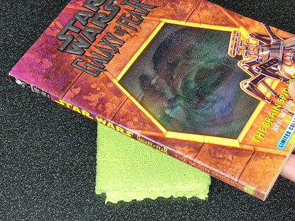 Star Wars Galaxy of Fear book with a trading card on a dark surface