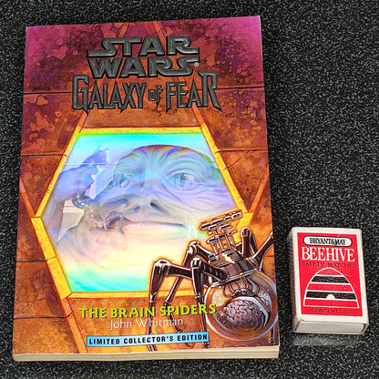 Star Wars book titled 'Galaxy of Fear' with a smaller 'Beehive' book on a dark textured surface