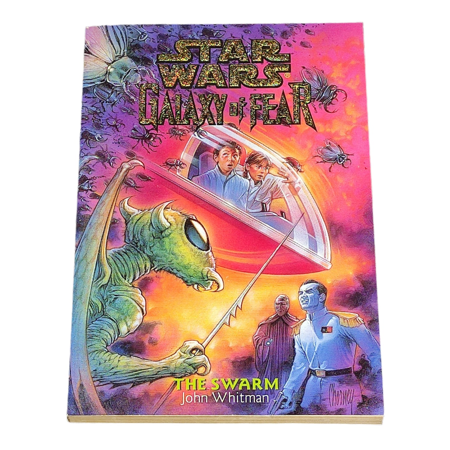 Book titled 'Star Wars: Galaxy of Fear' on a textured black surface