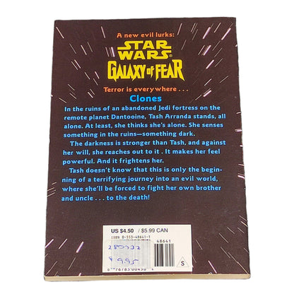 Book cover of 'Star Wars: Galaxy of Fear' on a textured gray background